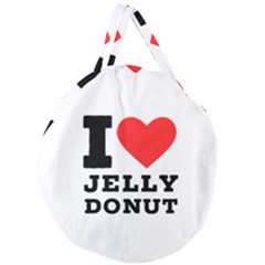 I Love Jelly Donut Giant Round Zipper Tote by ilovewhateva