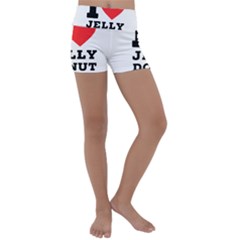 I Love Jelly Donut Kids  Lightweight Velour Yoga Shorts by ilovewhateva