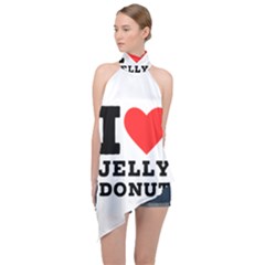 I Love Jelly Donut Halter Asymmetric Satin Top by ilovewhateva