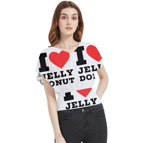 I Love Jelly Donut Butterfly Chiffon Blouse by ilovewhateva