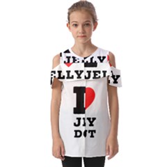 I Love Jelly Donut Fold Over Open Sleeve Top by ilovewhateva