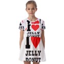 I love jelly donut Kids  Short Sleeve Pinafore Style Dress View1