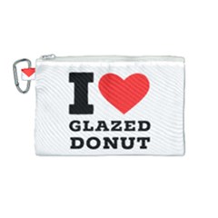 I Love Glazed Donut Canvas Cosmetic Bag (medium) by ilovewhateva