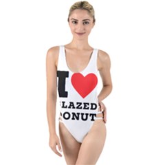 I Love Glazed Donut High Leg Strappy Swimsuit by ilovewhateva