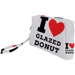 I Love Glazed Donut Wristlet Pouch Bag (small) by ilovewhateva