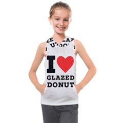 I Love Glazed Donut Kids  Sleeveless Hoodie by ilovewhateva