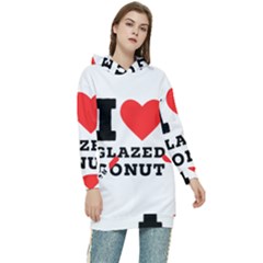 I Love Glazed Donut Women s Long Oversized Pullover Hoodie by ilovewhateva