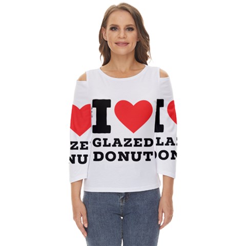 I Love Glazed Donut Cut Out Wide Sleeve Top by ilovewhateva