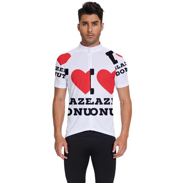 I love glazed donut Men s Short Sleeve Cycling Jersey