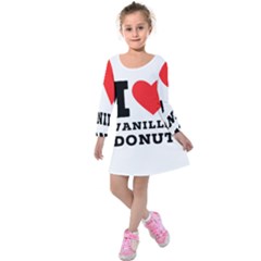 I Love Vanilla Donut Kids  Long Sleeve Velvet Dress by ilovewhateva