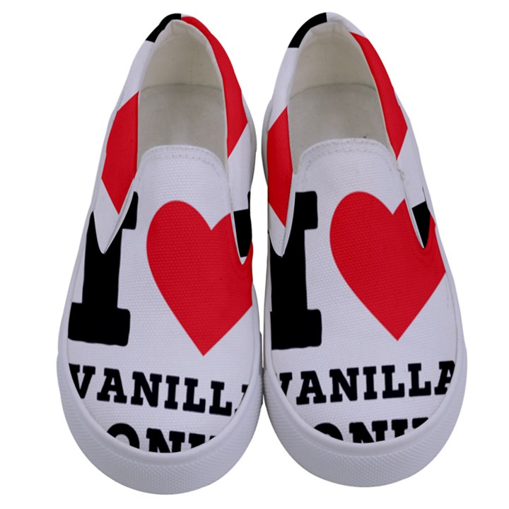 I love vanilla donut Kids  Canvas Slip Ons