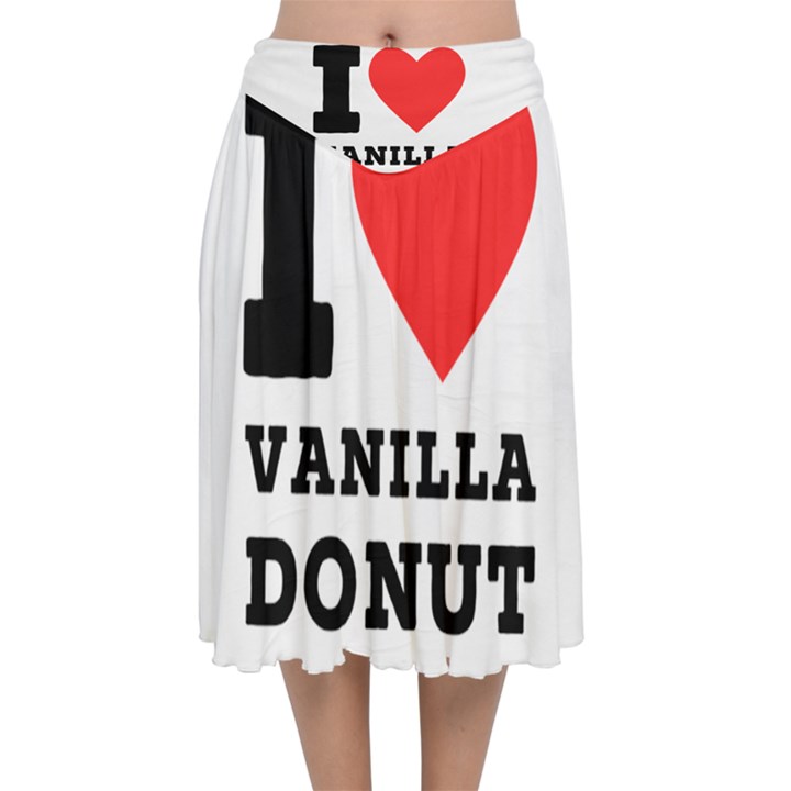 I love vanilla donut Velvet Flared Midi Skirt