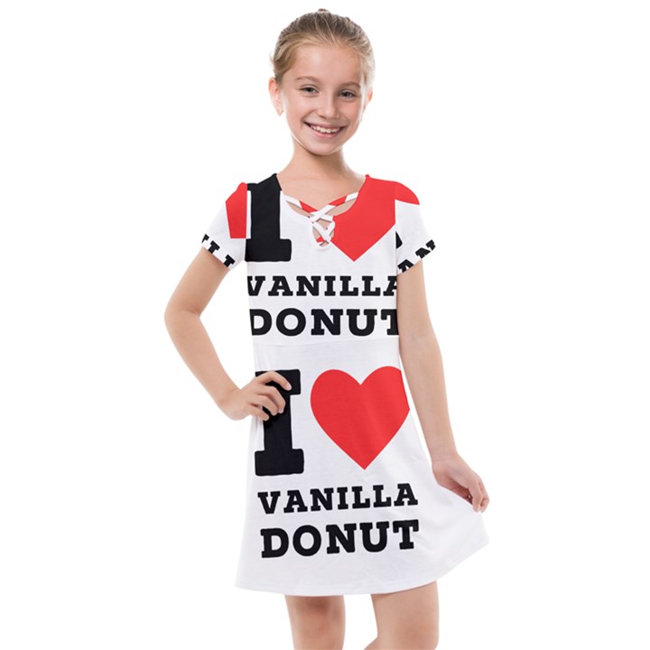 I love vanilla donut Kids  Cross Web Dress