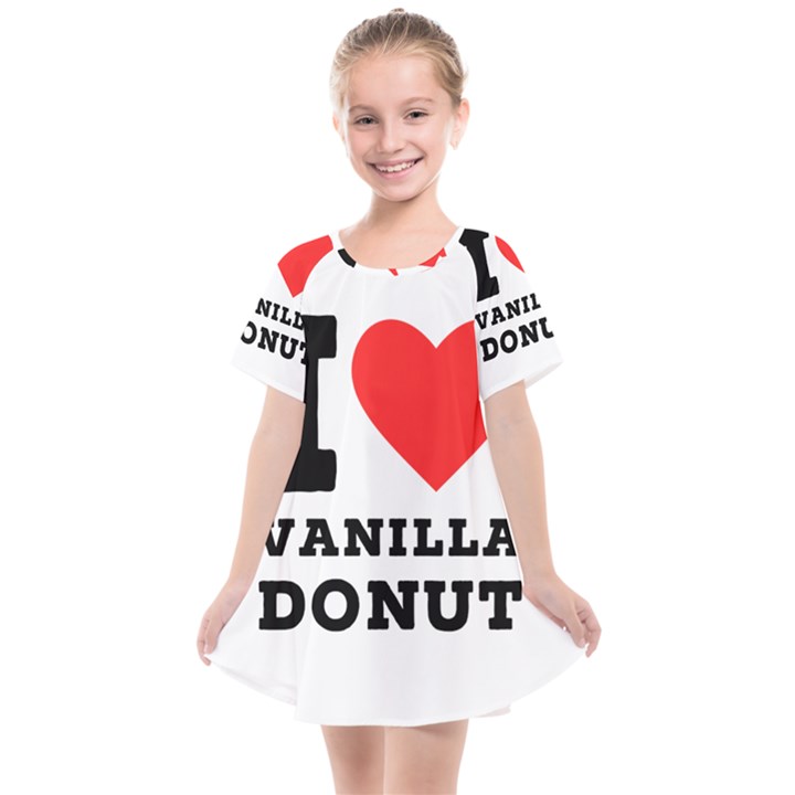 I love vanilla donut Kids  Smock Dress