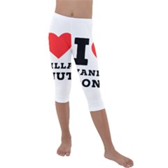 I Love Vanilla Donut Kids  Lightweight Velour Capri Leggings  by ilovewhateva