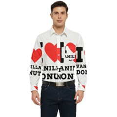 I Love Vanilla Donut Men s Long Sleeve Pocket Shirt  by ilovewhateva