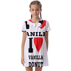 I Love Vanilla Donut Kids  Asymmetric Collar Dress by ilovewhateva