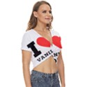 I love vanilla donut Twist Front Crop Top View3