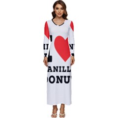 I Love Vanilla Donut Long Sleeve Longline Maxi Dress by ilovewhateva