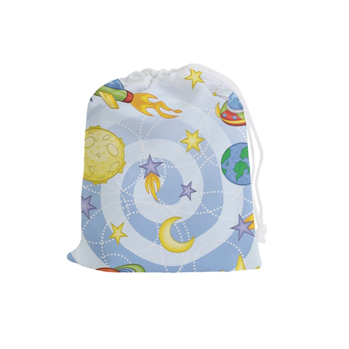 Science Fiction Outer Space Drawstring Pouch (Large)