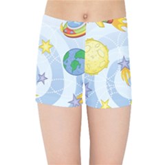 Science Fiction Outer Space Kids  Sports Shorts by Ndabl3x