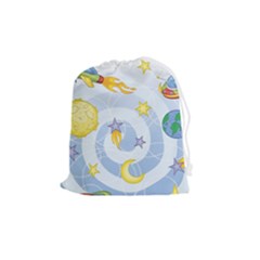 Science Fiction Outer Space Drawstring Pouch (medium) by Ndabl3x