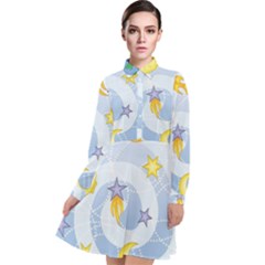 Science Fiction Outer Space Long Sleeve Chiffon Shirt Dress by Ndabl3x