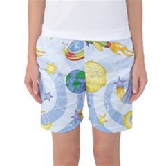 Science Fiction Outer Space Women s Basketball Shorts by Ndabl3x