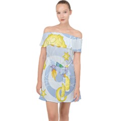 Science Fiction Outer Space Off Shoulder Chiffon Dress by Ndabl3x