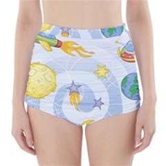 Science Fiction Outer Space High-waisted Bikini Bottoms by Ndabl3x