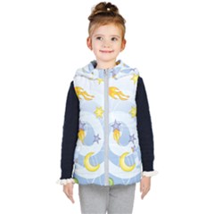 Science Fiction Outer Space Kids  Hooded Puffer Vest by Ndabl3x