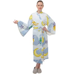 Science Fiction Outer Space Maxi Velvet Kimono by Ndabl3x