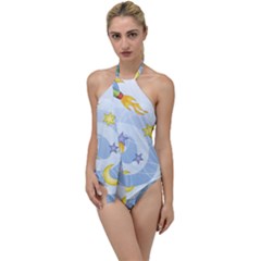 Science Fiction Outer Space Go With The Flow One Piece Swimsuit by Ndabl3x