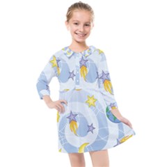 Science Fiction Outer Space Kids  Quarter Sleeve Shirt Dress by Ndabl3x