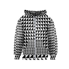 Optical Illusion Black Kids  Zipper Hoodie by Ndabl3x