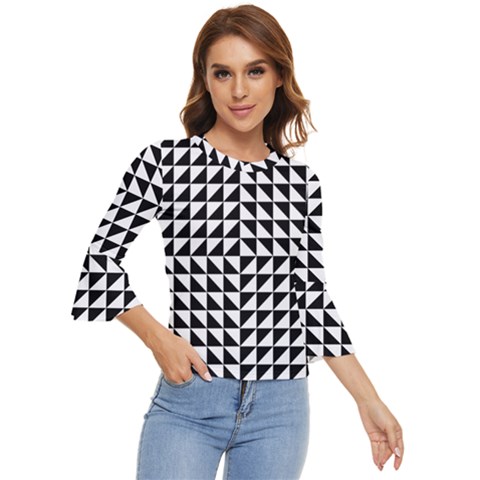 Optical Illusion Black Bell Sleeve Top by Ndabl3x