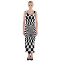 Optical Illusion Chessboard Tunnel Fitted Maxi Dress View1