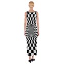 Optical Illusion Chessboard Tunnel Fitted Maxi Dress View2