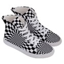 Optical Illusion Chessboard Tunnel Men s Hi-Top Skate Sneakers View3