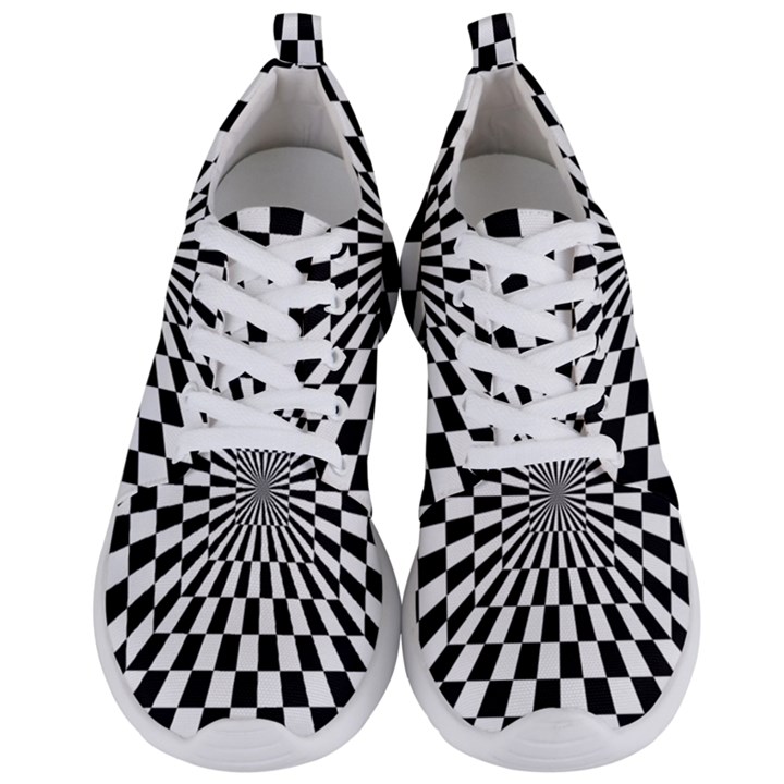 Optical Illusion Chessboard Tunnel Men s Lightweight Sports Shoes