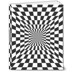 Optical Illusion Chessboard Tunnel 8  X 10  Softcover Notebook by Ndabl3x