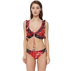 Geometry Mathematics Cube Low Cut Ruffle Edge Bikini Set by Ndabl3x