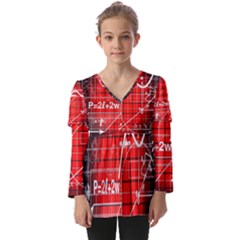 Geometry Mathematics Cube Kids  V Neck Casual Top by Ndabl3x