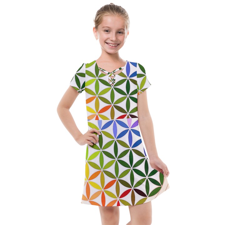 Mandala Rainbow Colorful Kids  Cross Web Dress