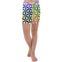 Mandala Rainbow Colorful Kids  Lightweight Velour Capri Yoga Leggings by Ndabl3x