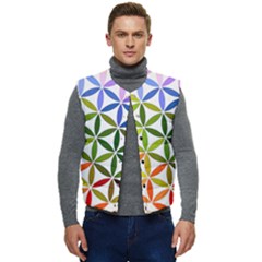 Mandala Rainbow Colorful Men s Short Button Up Puffer Vest	 by Ndabl3x