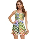 Mandala Rainbow Colorful Ruffle Edge Bra Cup Chiffon Mini Dress View1