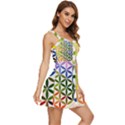 Mandala Rainbow Colorful Ruffle Edge Bra Cup Chiffon Mini Dress View3