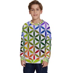 Mandala Rainbow Colorful Kids  Long Sleeve Jersey