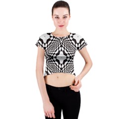 Tile Repeating Pattern Texture Crew Neck Crop Top by Ndabl3x